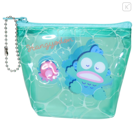 Japan Sanrio Triangular Mini Pouch - Hangyodon : Tan Summer Pool Party - 1