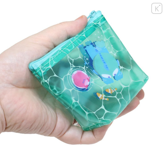 Japan Sanrio Triangular Mini Pouch - Hangyodon : Tan Summer Pool Party - 2