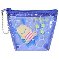 Japan Sanrio Triangular Mini Pouch - Pochacco : Tan Summer Pool Party