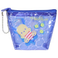 Japan Sanrio Triangular Mini Pouch - Pochacco : Tan Summer Pool Party - 1