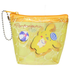 Japan Sanrio Triangular Mini Pouch - Pompompurin : Tan Summer Pool Party