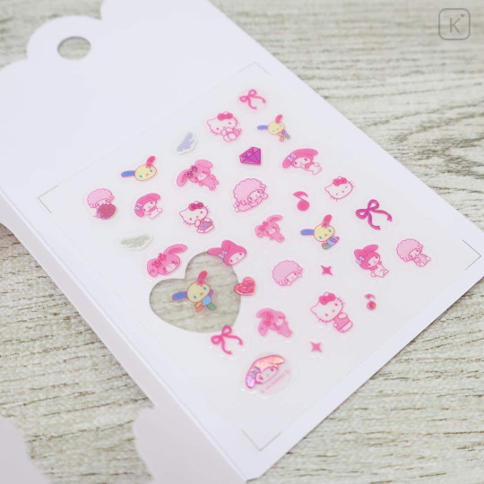 Japan Sanrio Deco Petit Sticker - Characters Pink Ribbon - 2