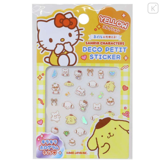 Japan Sanrio Deco Petit Sticker - Characters Yellow - 1