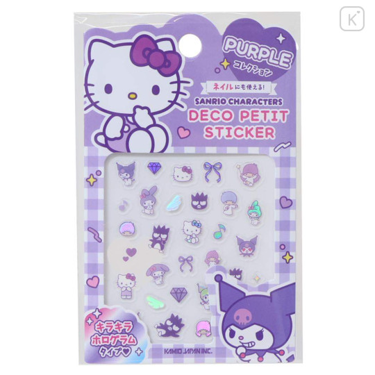 Japan Sanrio Deco Petit Sticker - Characters Purple Ribbon - 1