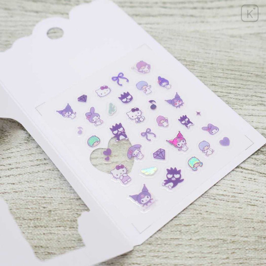 Japan Sanrio Deco Petit Sticker - Characters Purple Ribbon - 2