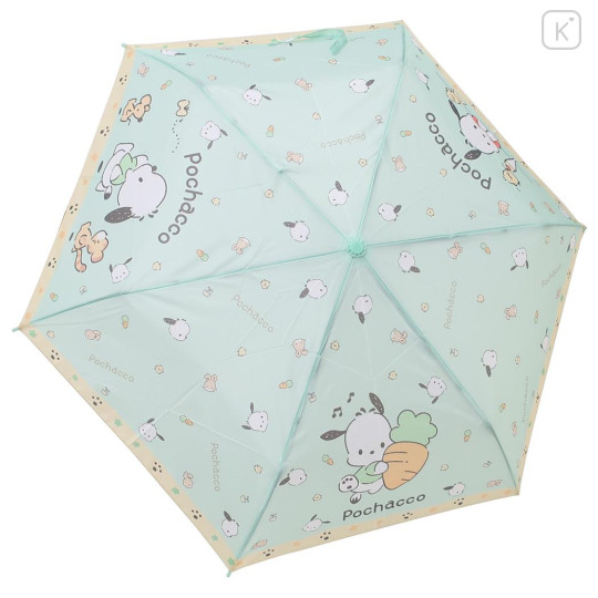Japan Sanrio Folding Umbrella - Pochacco : Carrot Mint - 2