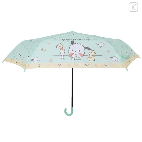 Japan Sanrio Folding Umbrella - Pochacco : Carrot Mint - 3