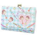 Japan Peko Chan Clasp Trifold Wallet - Milky Candy Ghingham Pink Blue - 1