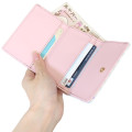 Japan Peko Chan Clasp Trifold Wallet - Milky Candy Ghingham Pink Blue - 3