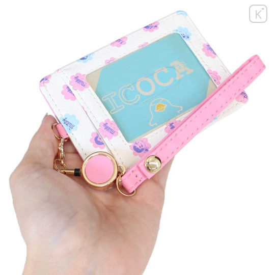 Japan Peko Chan Pass Case Card Holder & Reel - Milky Candy Pink - 2