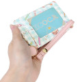 Japan Peko Chan Pass Case Card Holder & Reel - Milky Candy Ghingham Pink Blue - 2