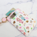 Japan Peko Chan Pass Case Card Holder & Reel - Milky Candy Pink Blue - 3