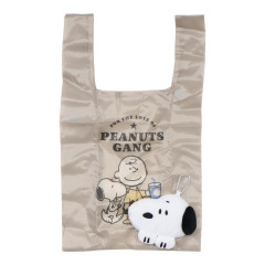 Japan Peanuts Eco Shopping Bag & Mascot Pouch - Snoopy : Charlie Beige