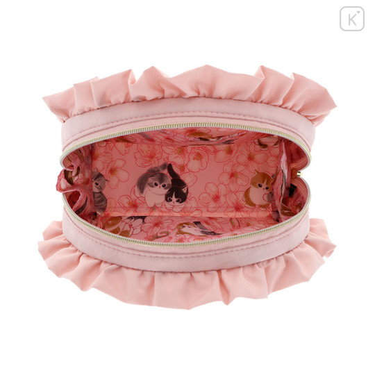 Japan Mofusand Hibiya Kadan Frill Pouch - Sakura - 5
