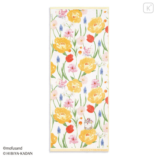 Japan Mofusand Hibiya Kadan Face Towel - Spring Yellow - 1