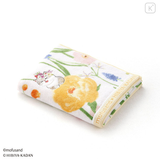 Japan Mofusand Hibiya Kadan Face Towel - Spring Yellow - 2