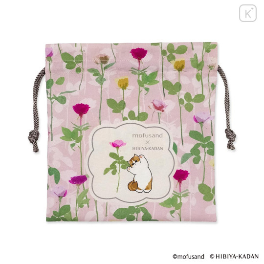 Japan Mofusand Hibiya Kadan Drawstring Bag (M) - Rose - 1