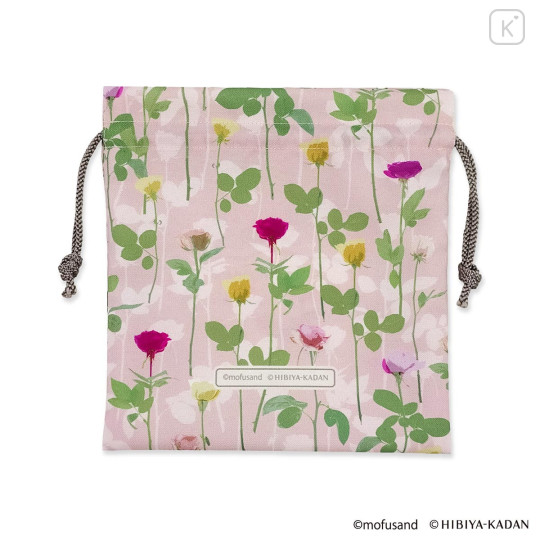 Japan Mofusand Hibiya Kadan Drawstring Bag (M) - Rose - 4