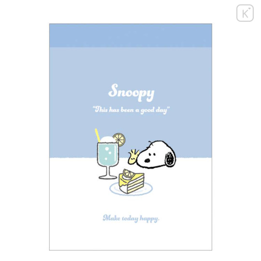 Japan Peanuts Mini Notepad - Snoopy : Cafe Soda Blue - 1