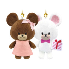Japan The Bear's School Mascot Holder Connecting Set - Jackie & David