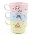 Japan Chiikawa Stacking Plastic Cup Set - Chiikawa & Hachiware & Usagi : Happy Flower - 2