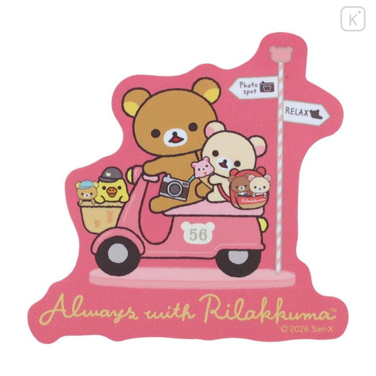 Japan San-x Die-cut Vinyl Sticker - Rilakkuma : Always Together Motorbike - 1