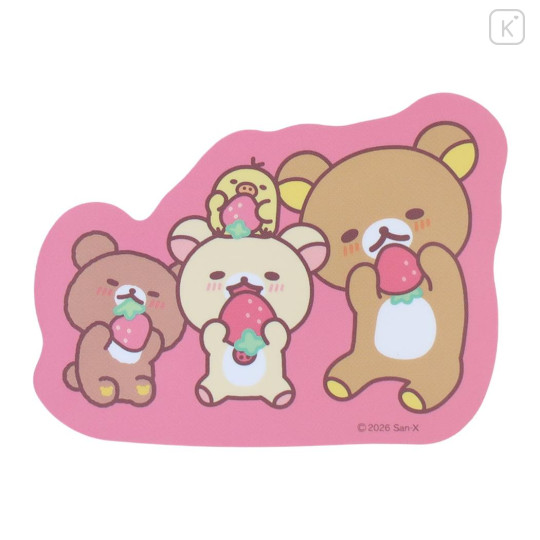 Japan San-x Die-cut Vinyl Sticker - Rilakkuma : Always Together Strawberry - 1