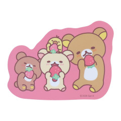 Japan San-x Die-cut Vinyl Sticker - Rilakkuma : Always Together Strawberry