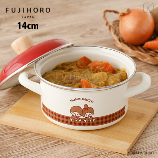 Japan Monchhichi Enamel Casserole 14cm - 1