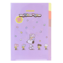 Japan Peanuts 3 Pockets A5 Index File - Snoopy & Woodstock : Marshmallow