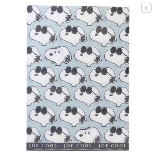 Japan Peanuts 2 Pockets A4 Clear File - Snoopy : Joe Cool All Over Pattern - 1