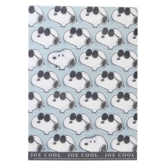 Japan Peanuts 2 Pockets A4 Clear File - Snoopy : Joe Cool All Over Pattern