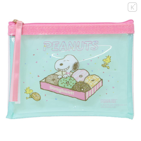 Japan Peanuts A6 Flat Pouch - Snoopy & Woodstock : Donut - 1