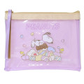 Japan Peanuts A6 Flat Pouch - Snoopy & Woodstock : Marshmallow - 1