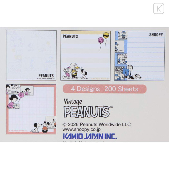 Japan Peanuts Square Memo Pad - Snoopy : Simple Color Comic - 3