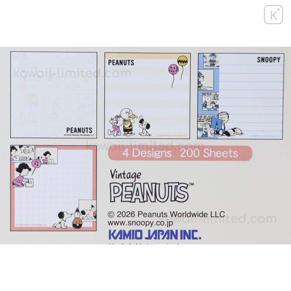 Japan Peanuts Square Memo Pad - Snoopy : Simple Color Comic | Kawaii ...