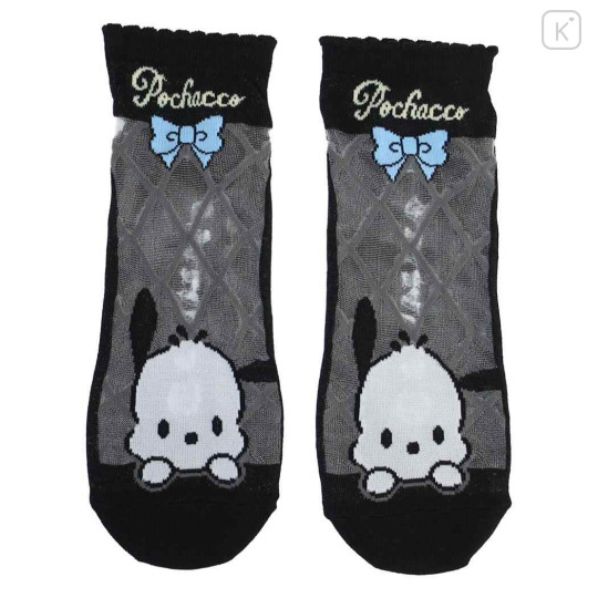 Japan Sanrio See-through Socks - Pochacco : Bow Back Ballet - 1