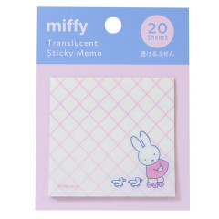 Japan Miffy Translucent Die-cut Sticky Notes - Film Fusen Duck Friend