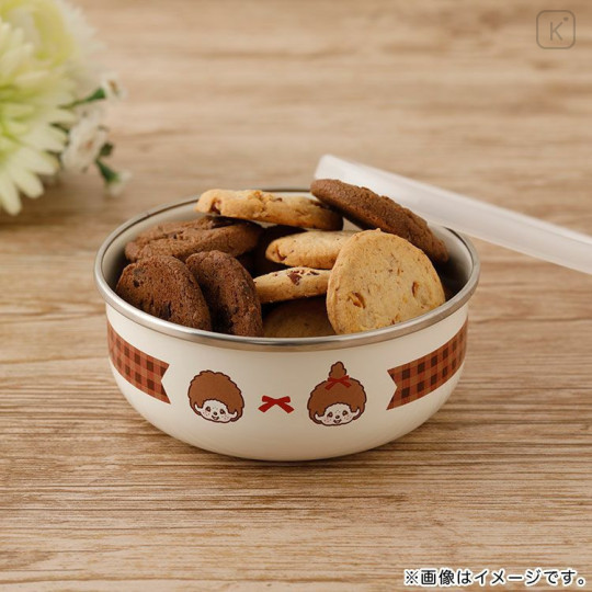 Japan Monchhichi Enamel Round Container 14cm - 2