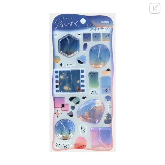 Japan Urushizuku Water Puffy Sticker - Sparkling Twilight End Roll 3D - 1