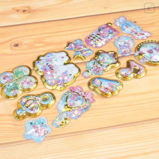Japan Q-LiA Shake Shake Capsule Seal Sticker - Goodnight Bunny 3D - 2