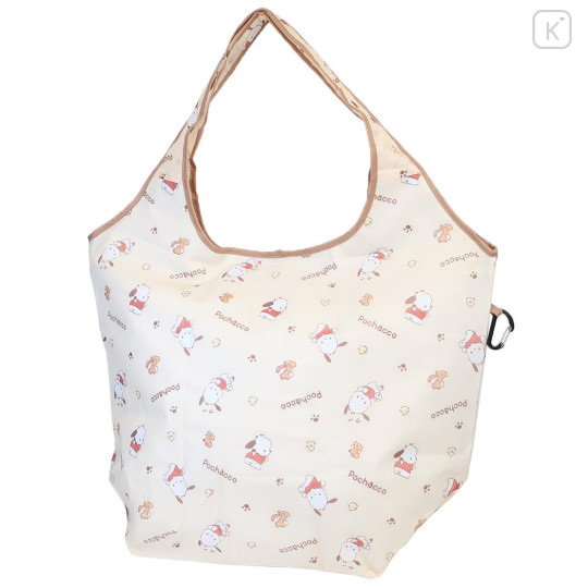 Japan Sanrio Insulated Eco Shopping Bag - Pochacco : All Over Pattern Beige - 1