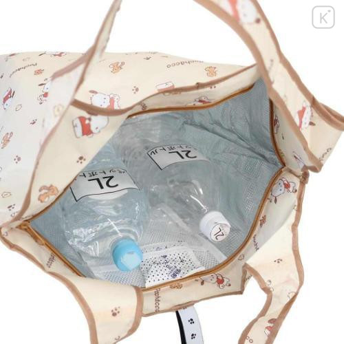 Japan Sanrio Insulated Eco Shopping Bag - Pochacco : All Over Pattern Beige - 4