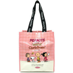 Japan Peanuts Laminated Woven PP Shopping Bag - Snoopy : Petit Collection Good ol Charlie Brown Pink