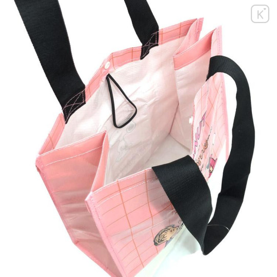Japan Peanuts Laminated Woven PP Shopping Bag - Snoopy : Petit Collection Good ol Charlie Brown Pink - 4