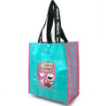 Japan Peanuts Laminated Woven PP Shopping Bag - Snoopy : 75th Anniversary Pink Turquoise - 2