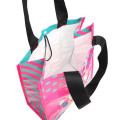 Japan Peanuts Laminated Woven PP Shopping Bag - Snoopy : 75th Anniversary Pink Turquoise - 4