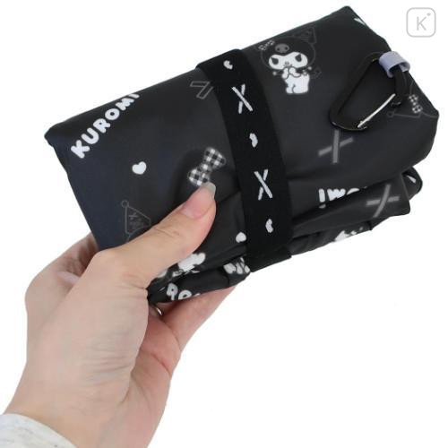 Japan Sanrio Insulated Eco Shopping Bag - Kuromi : Monochrome All Over Pattern - 5
