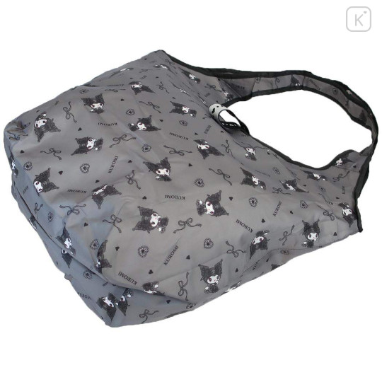 Japan Sanrio Insulated Eco Shopping Bag - Kuromi : Moonlit Midnight All Over Pattern - 2