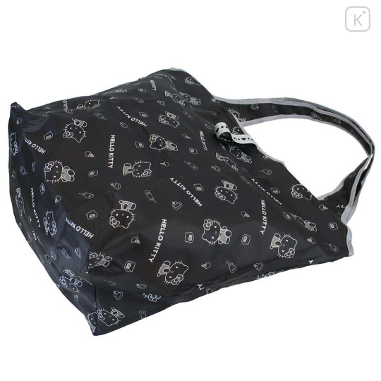Japan Sanrio Insulated Eco Shopping Bag - Hello Kitty : Monochrome All Over Pattern - 2